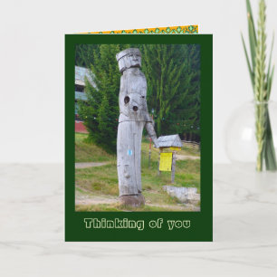 Denkend aan jou, Roemenië, houten sculptuur Kaart