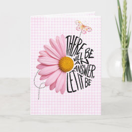 Denkend aan Jou Roze Madelief op Gingham Kaart