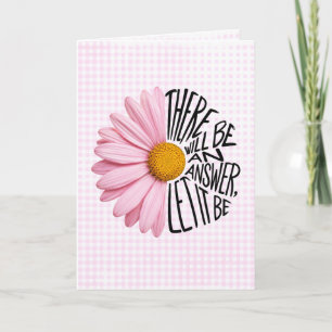 Denkend Aan Jou Roze Madelief op Gingham Kaart