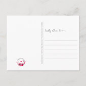 Denkend aan Jou Roze Whimsical Roze Vogels Bloemen Briefkaart (Achterkant)