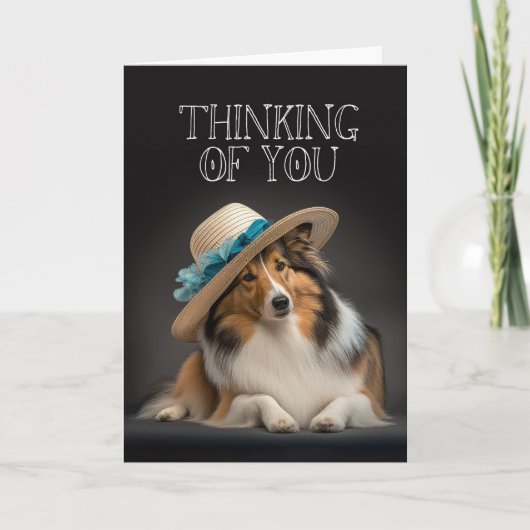 Denkend Aan Jou Sheltie Kaart (Voorkant)
