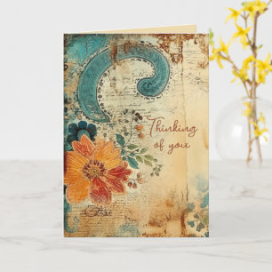 Denkend aan Jou Vintage Paisley  Kaart