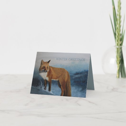 Denkend Aan Jou - Wintervos Kaart (Voorkant)