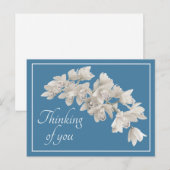 Denkend aan Jou Witte Orchidee Moderne Botanische  Briefkaart (Voorkant / Achterkant)