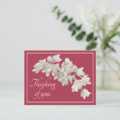 Denkend aan Jou Witte Orchidee Moderne Botanische Briefkaart (Staand voorkant)