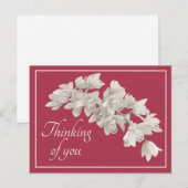 Denkend aan Jou Witte Orchidee Moderne Botanische Briefkaart (Voorkant / Achterkant)