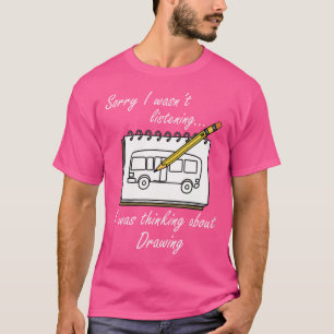 Denkend aan Tekenen Illustrator Schetsen T-shirt