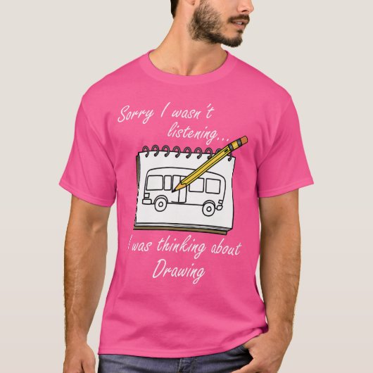 Denkend aan Tekenen Illustrator Schetsen T-shirt (Voorkant)