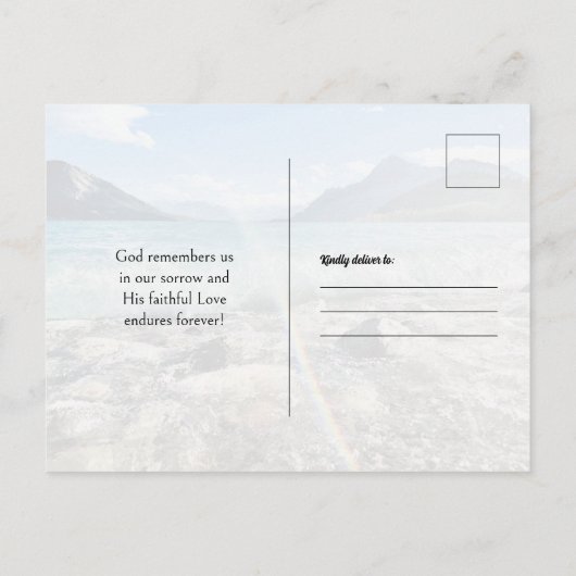 Denkend aan u Liefde Condoleance Landschap Ansicht Briefkaart (Achterkant)