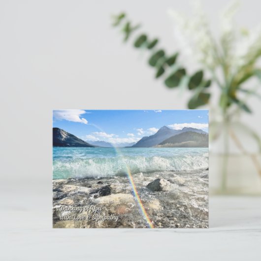 Denkend aan u Liefde Condoleance Landschap Ansicht Briefkaart (Staand voorkant)