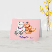 Denkend aan U, zuster Wenskaart Kaart (Gele Bloem)