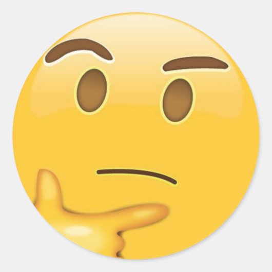 Denkende Emoji-Sticker Ronde Sticker (Voorkant)