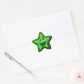 Denkende groene ster Stickers (Envelop)