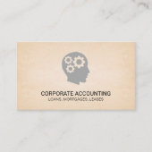 Denkende Versnellingen Papierstructuur Achtergrond Visitekaartje (Voorkant)