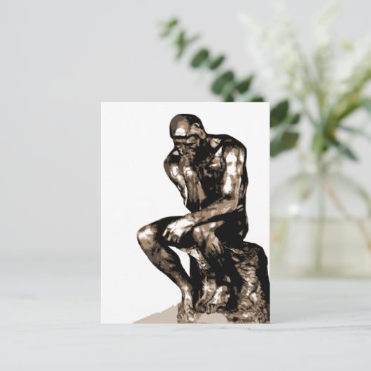 denker zonder achtergrond 2 briefkaart (Staand voorkant)