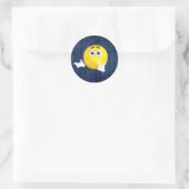 Denking Emoji Ronde Sticker (Tas)