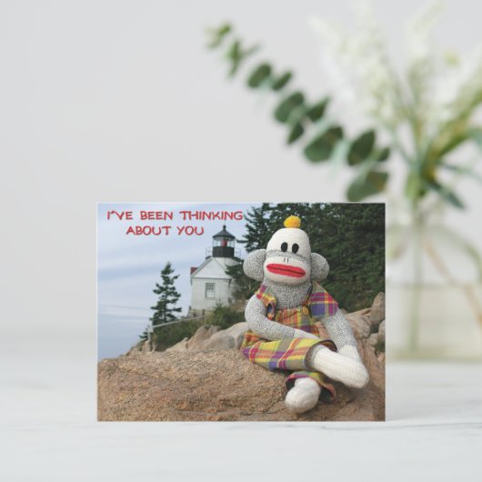 Denking Monkey Briefkaart (Staand voorkant)