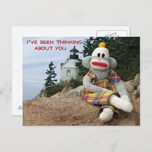 Denking Monkey Briefkaart (Voorkant / Achterkant)