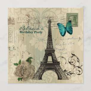 denkkast franse Eiffel Tower Parisian - verjaardag Kaart