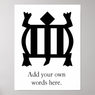 Denkyem   Symbool voor aanpassingsvermogen en slag Poster