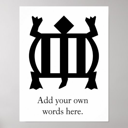 Denkyem | Symbool voor aanpassingsvermogen en slag Poster (Voorkant)