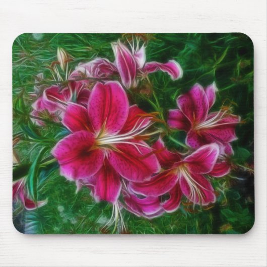 Denman Island Lilies Floral Painting Art Muismat (Voorkant)