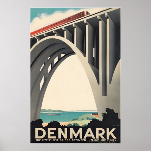 Denmark Art Jutland Print Funen Travel Poster  (Voorkant)