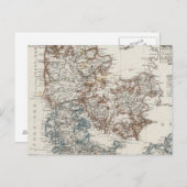 Denmark Atlas Map with 5 inset maps Briefkaart (Voorkant / Achterkant)