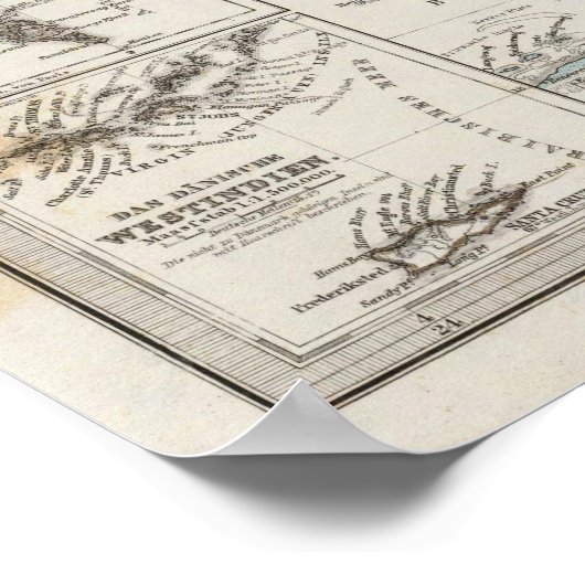 Denmark Atlas Map with 5 inset maps Poster (Hoek)