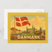Denmark Castle Windmill Briefkaart (Voorkant / Achterkant)