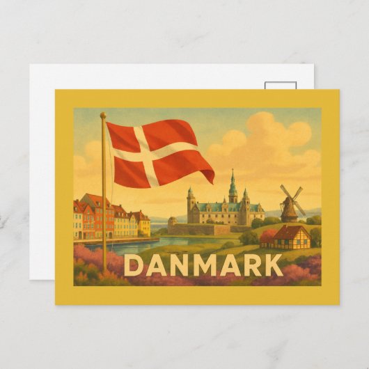 Denmark Castle Windmill Briefkaart (Voorkant / Achterkant)