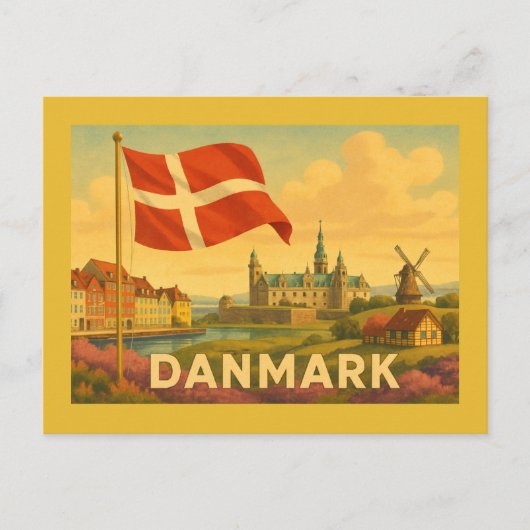 Denmark Castle Windmill Briefkaart (Voorkant)