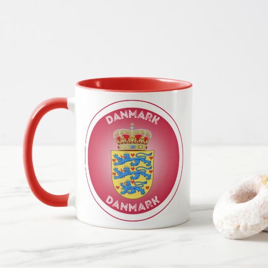 Denmark Coat of Arms Circle Shape  Mok (Met donut)