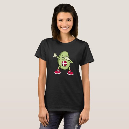 Denmark Danish Soccer Team Dabbing Avocado Danish  T-shirt (Voorkant volledig)