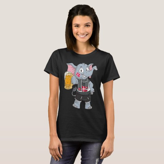 Denmark fan elephant t-shirt (Voorkant volledig)