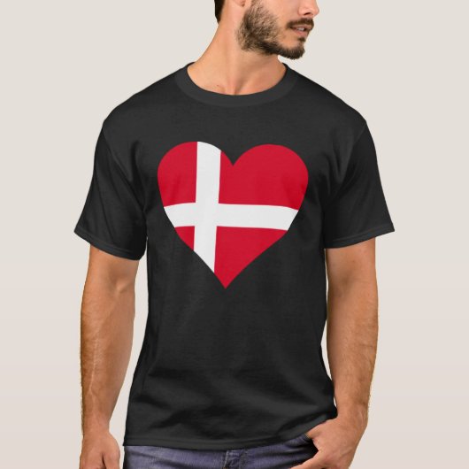 Denmark Flag Heart Denmark Gifts Love Denmark T-shirt (Voorkant)