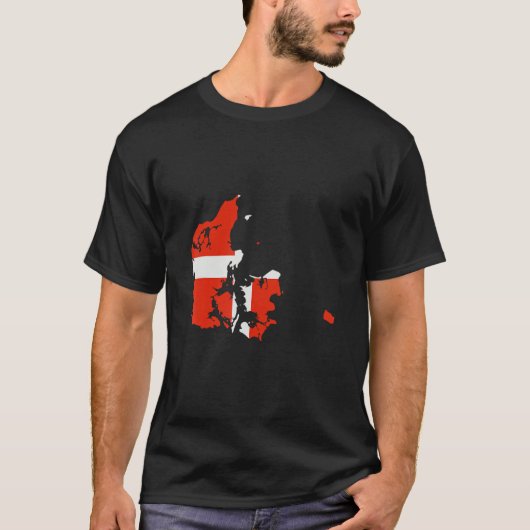 Denmark flag in Denmark outline Denmark T-shirt (Voorkant)