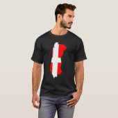 Denmark flag in Römö outline Römö T-shirt (Voorkant volledig)