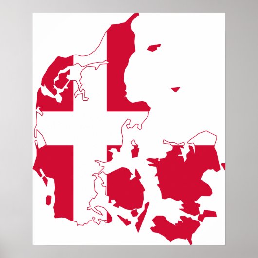 Denmark Flag Map Poster (Voorkant)