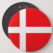 Denmark, flag ronde button 6,0 cm (Voorkant /achterkant)