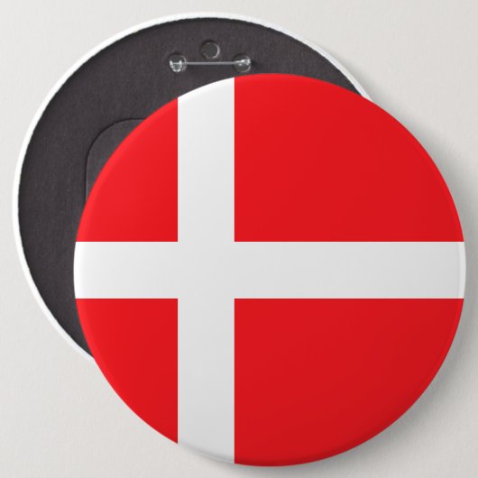 Denmark, flag ronde button 6,0 cm (Voorkant /achterkant)