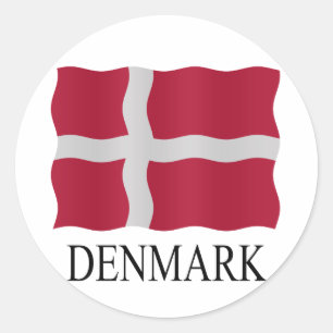 Denmark flag ronde sticker
