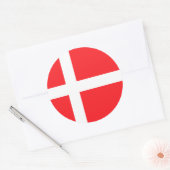 Denmark, flag ronde sticker (Envelop)