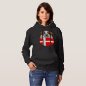 Denmark Flag St Bernard Dog In Pocket Hoodie (Voorkant volledig)