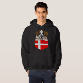Denmark Flag St Bernard Dog In Pocket Hoodie (Voorkant volledig)