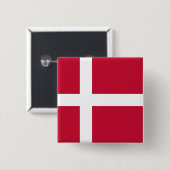 Denmark Flag Vierkante Button 5,1 Cm (Voorkant /achterkant)