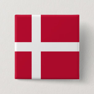 Denmark Flag Vierkante Button 5,1 Cm