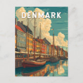 Denmark Illustration Travel Art Vintage Briefkaart (Voorkant)