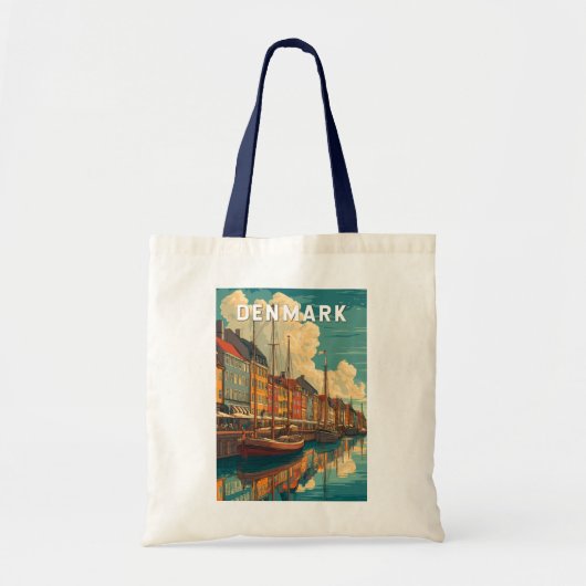 Denmark Illustration Travel Art Vintage Tote Bag (Voorkant)