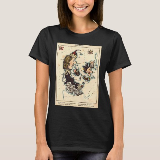 Denmark Illustrative Map T-shirt (Voorkant)